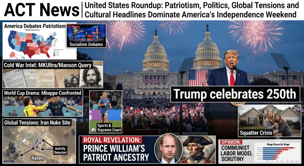 ACT News | United States Roundup: Patriotism, Politics, Global Tensions and Cultural Headlines Dominate America’s Independence Weekend